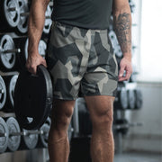 Nordic Leaf Pile Urban CAMO Unisex Athletic Long Shorts - XS