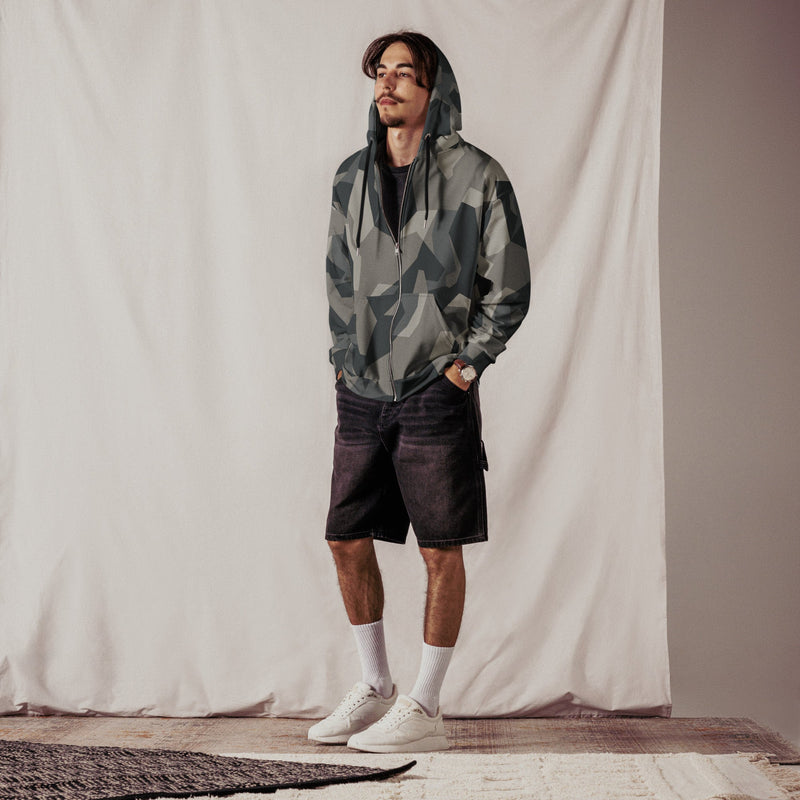 Nordic Leaf Pile Urban CAMO Unisex Zip Hoodie