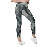 Nordic Leaf Pile Urban CAMO Womens Leggings with Pockets - Women
