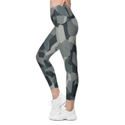 Nordic Leaf Pile Urban CAMO Womens Leggings with Pockets - Women