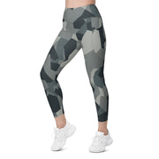 Nordic Leaf Pile Urban CAMO Womens Leggings with Pockets - Women