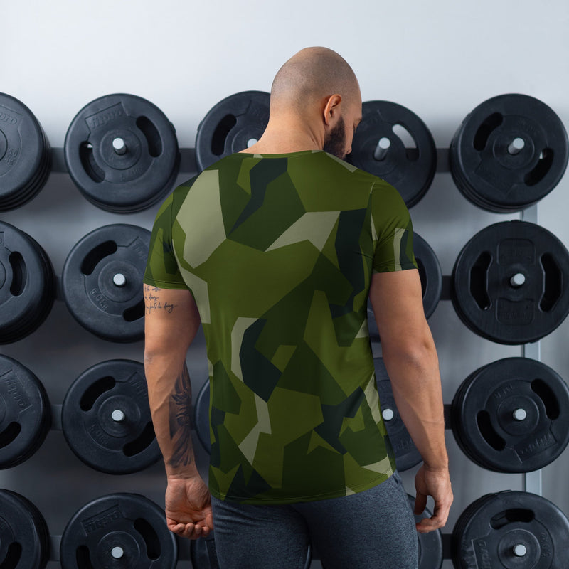 Nordic Leaf Pile Woodland CAMO Mens Athletic T-Shirt - Shirt