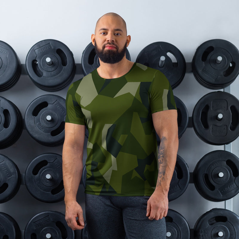 Nordic Leaf Pile Woodland CAMO Mens Athletic T-Shirt - XS - Shirt
