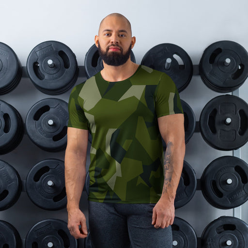 Nordic Leaf Pile Woodland CAMO Mens Athletic T-Shirt - XS - Shirt