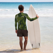 Nordic Leaf Pile Woodland CAMO Mens Long-Sleeve Rash Guard - LS