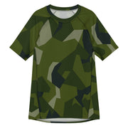 Nordic Leaf Pile Woodland CAMO Mens Short-Sleeve Rash Guard - 2XS - SS