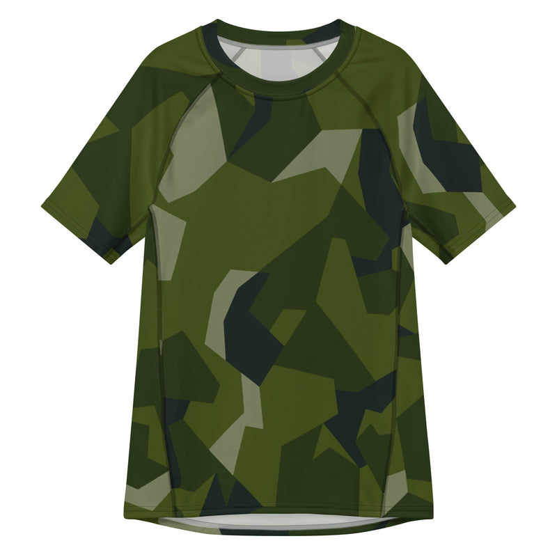 Nordic Leaf Pile Woodland CAMO Mens Short-Sleeve Rash Guard - 2XS - SS