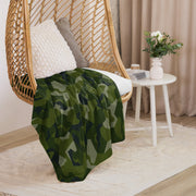Nordic Leaf Pile Woodland CAMO Sherpa Blanket