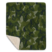 Nordic Leaf Pile Woodland CAMO Sherpa Blanket