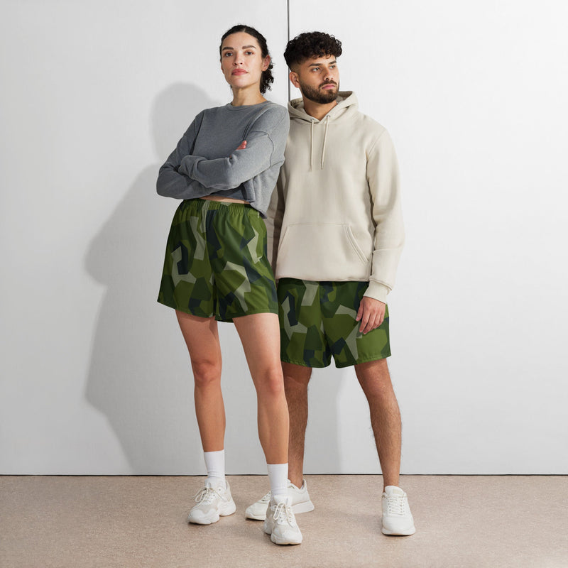 Nordic Leaf Pile Woodland CAMO Unisex Athletic Long Shorts