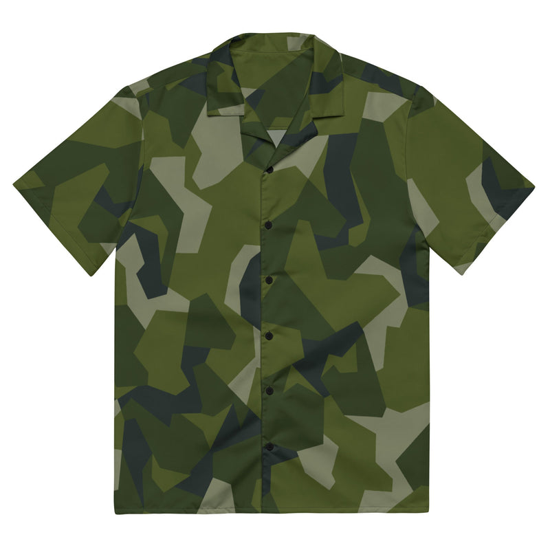 Nordic Leaf Pile Woodland CAMO Unisex Short-Sleeve Button Shirt - Button-Up