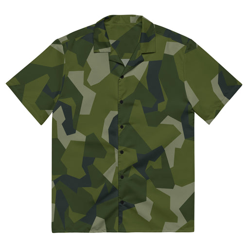 Nordic Leaf Pile Woodland CAMO Unisex Short-Sleeve Button Shirt - Button-Up