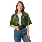 Nordic Leaf Pile Woodland CAMO Unisex Short-Sleeve Button Shirt - Button-Up