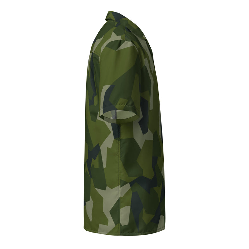 Nordic Leaf Pile Woodland CAMO Unisex Short-Sleeve Button Shirt - Button-Up