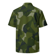 Nordic Leaf Pile Woodland CAMO Unisex Short-Sleeve Button Shirt - Button-Up