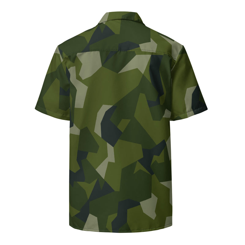 Nordic Leaf Pile Woodland CAMO Unisex Short-Sleeve Button Shirt - Button-Up
