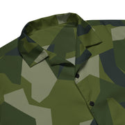 Nordic Leaf Pile Woodland CAMO Unisex Short-Sleeve Button Shirt - Button-Up