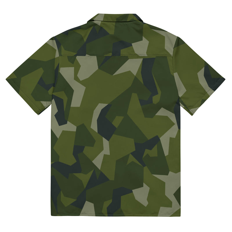 Nordic Leaf Pile Woodland CAMO Unisex Short-Sleeve Button Shirt - Button-Up