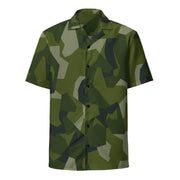 Nordic Leaf Pile Woodland CAMO Unisex Short-Sleeve Button Shirt - Button-Up