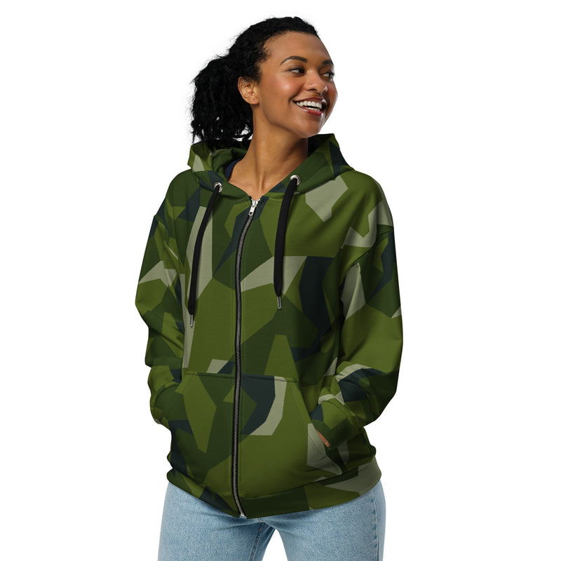 Nordic Leaf Pile Woodland CAMO Unisex Zip Hoodie