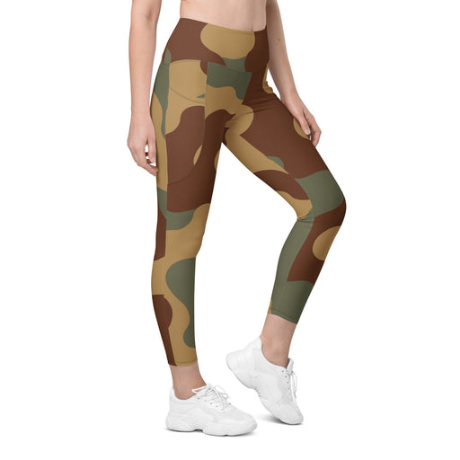 Normandy Bocage Tricolor Tank Heritage CAMO Womens Leggings with Pockets - 2XS - Women