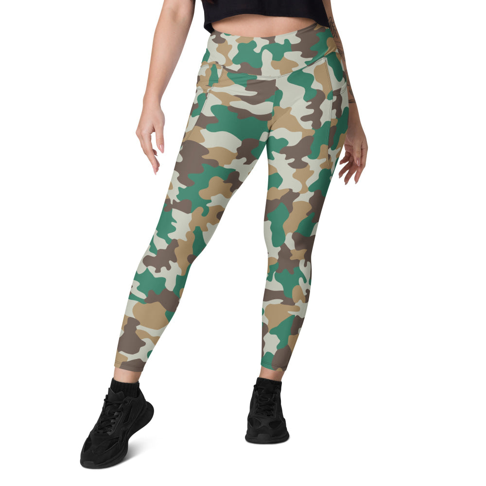 North Korean 007 Die Another Day Movie Blotch CAMO Leggings with pockets - Womens With Pockets