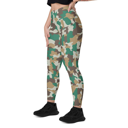 North Korean 007 Die Another Day Movie Blotch CAMO Leggings with pockets - Womens With Pockets