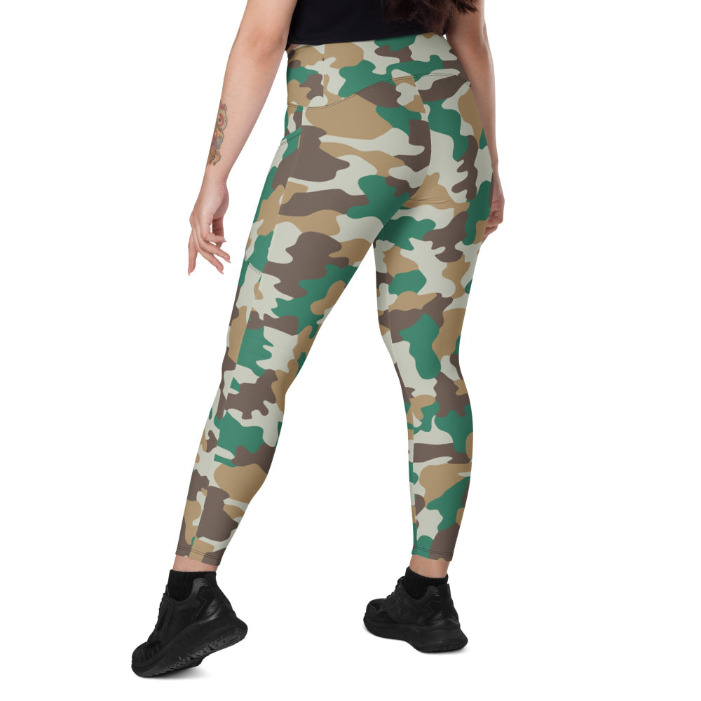 North Korean 007 Die Another Day Movie Blotch CAMO Leggings with pockets - Womens With Pockets