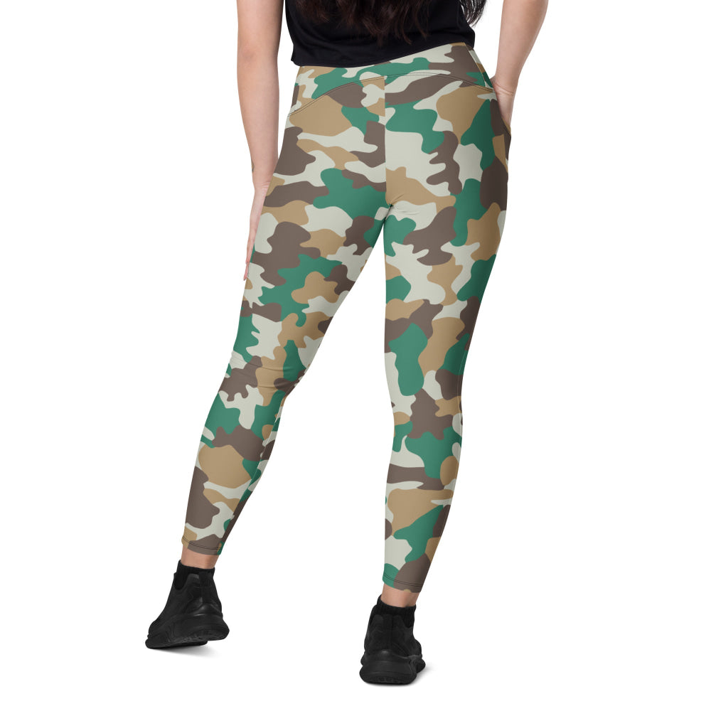 North Korean 007 Die Another Day Movie Blotch CAMO Leggings with pockets - Womens With Pockets