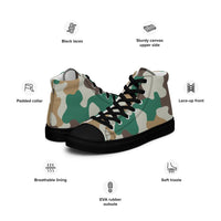 North Korean 007 Die Another Day Movie Blotch CAMO Men’s high top canvas shoes