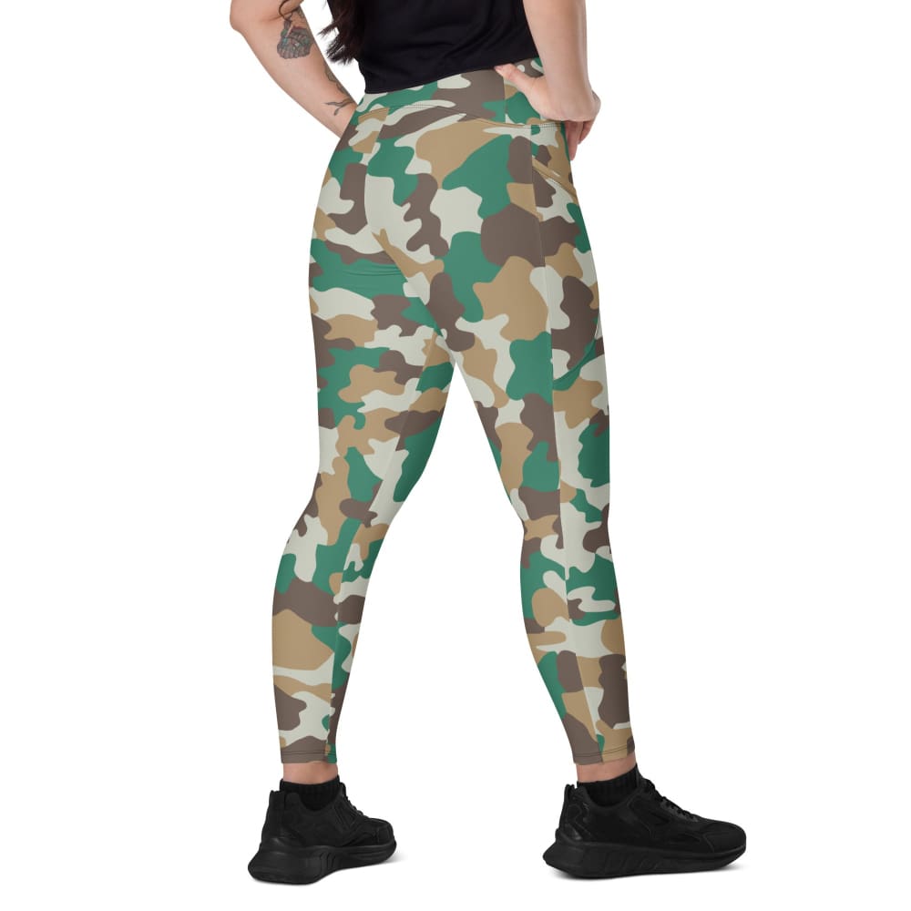 North Korean 007 Die Another Day Movie Blotch CAMO Women’s Leggings with pockets - 2XS