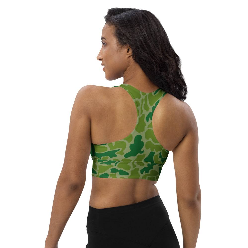 North Korean Duck Hunter CAMO Longline sports bra - Womens Sports Bra