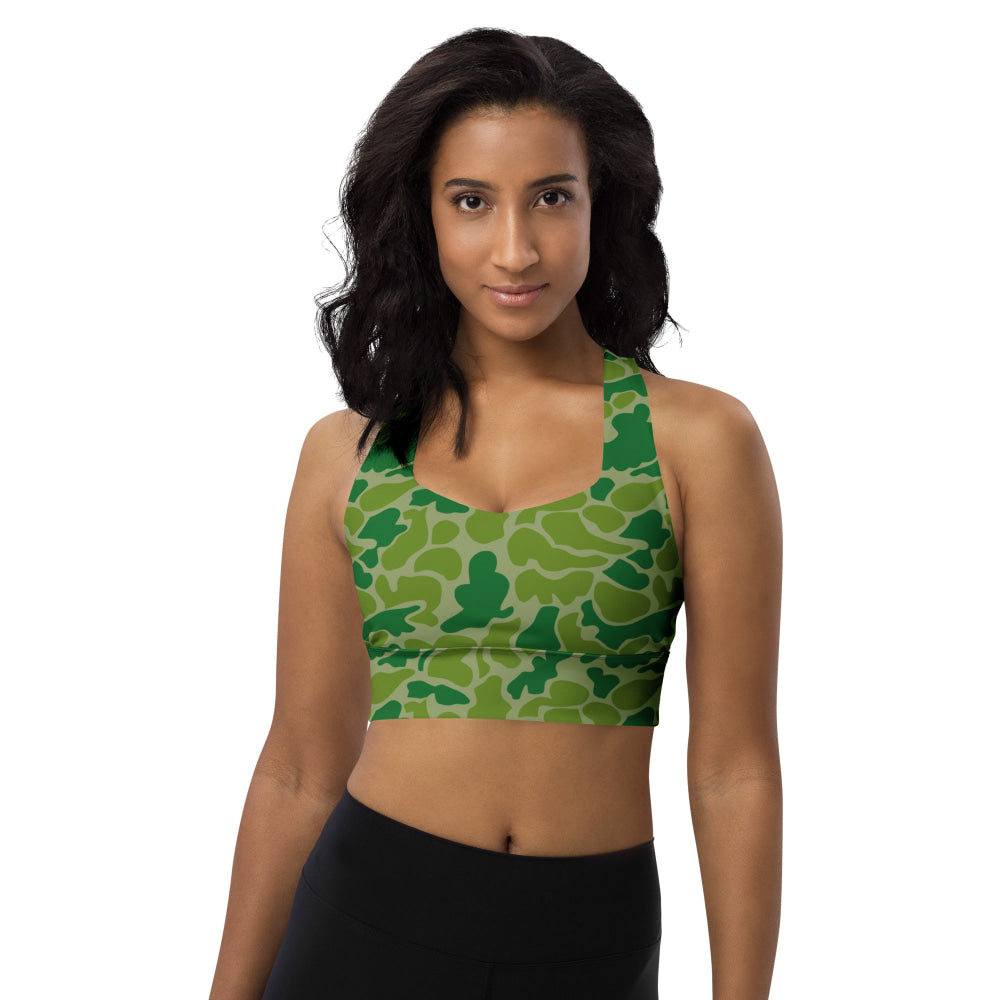 North Korean Duck Hunter CAMO Longline sports bra - Womens Sports Bra