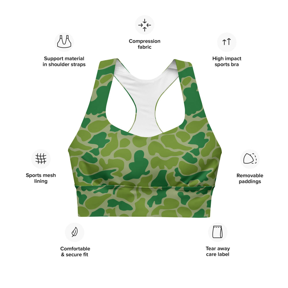 North Korean Duck Hunter CAMO Longline sports bra - Womens Sports Bra