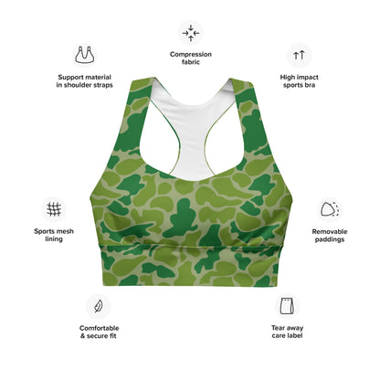 North Korean Duck Hunter CAMO Longline sports bra - Womens Sports Bra