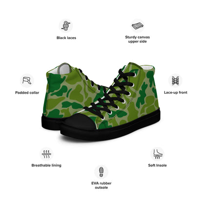 North Korean Duck Hunter CAMO Men’s high top canvas shoes - Mens High Top Canvas Shoes