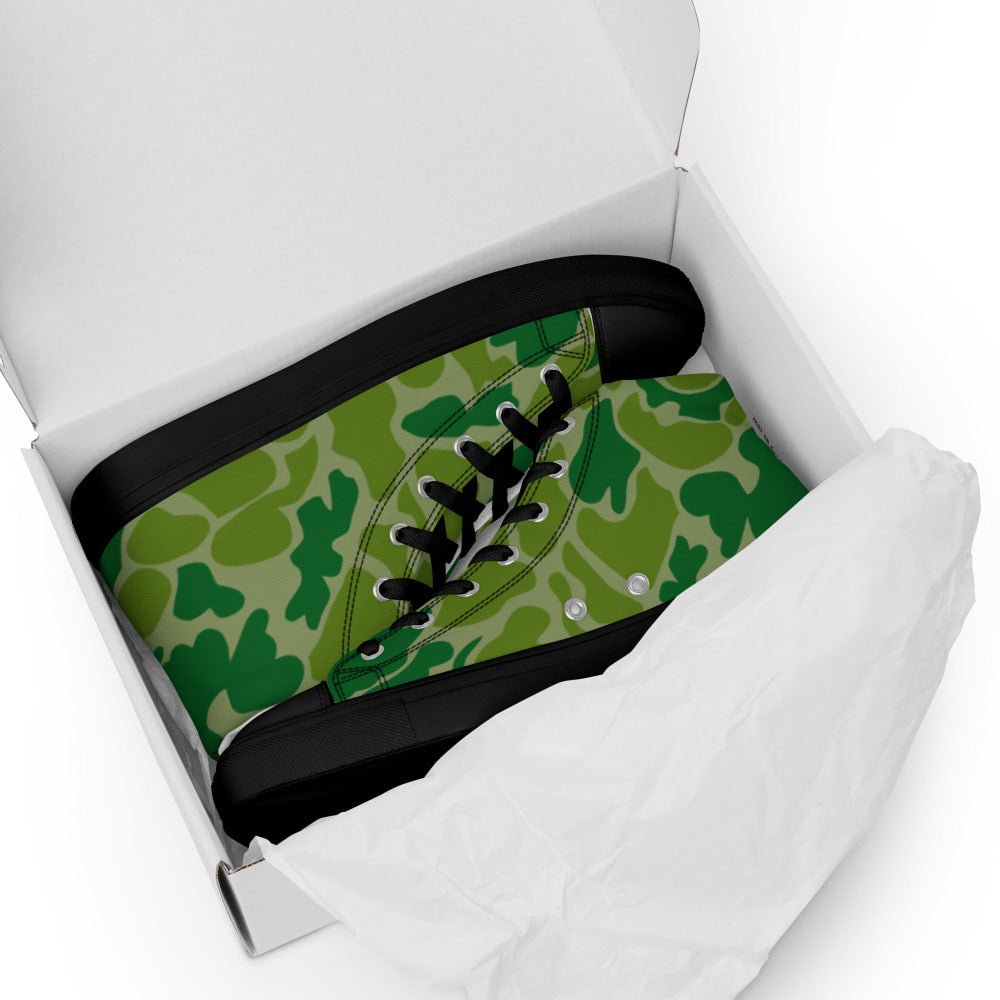 North Korean Duck Hunter CAMO Men’s high top canvas shoes - Mens High Top Canvas Shoes