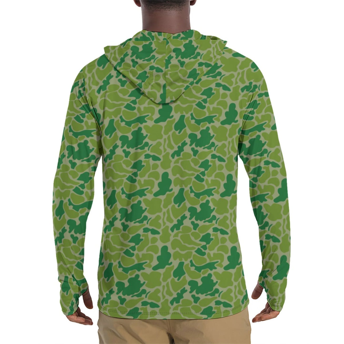 North Korean KPA Duck Hunter CAMO Mens Sunscreen Sports Hoodie With Thumb Holes