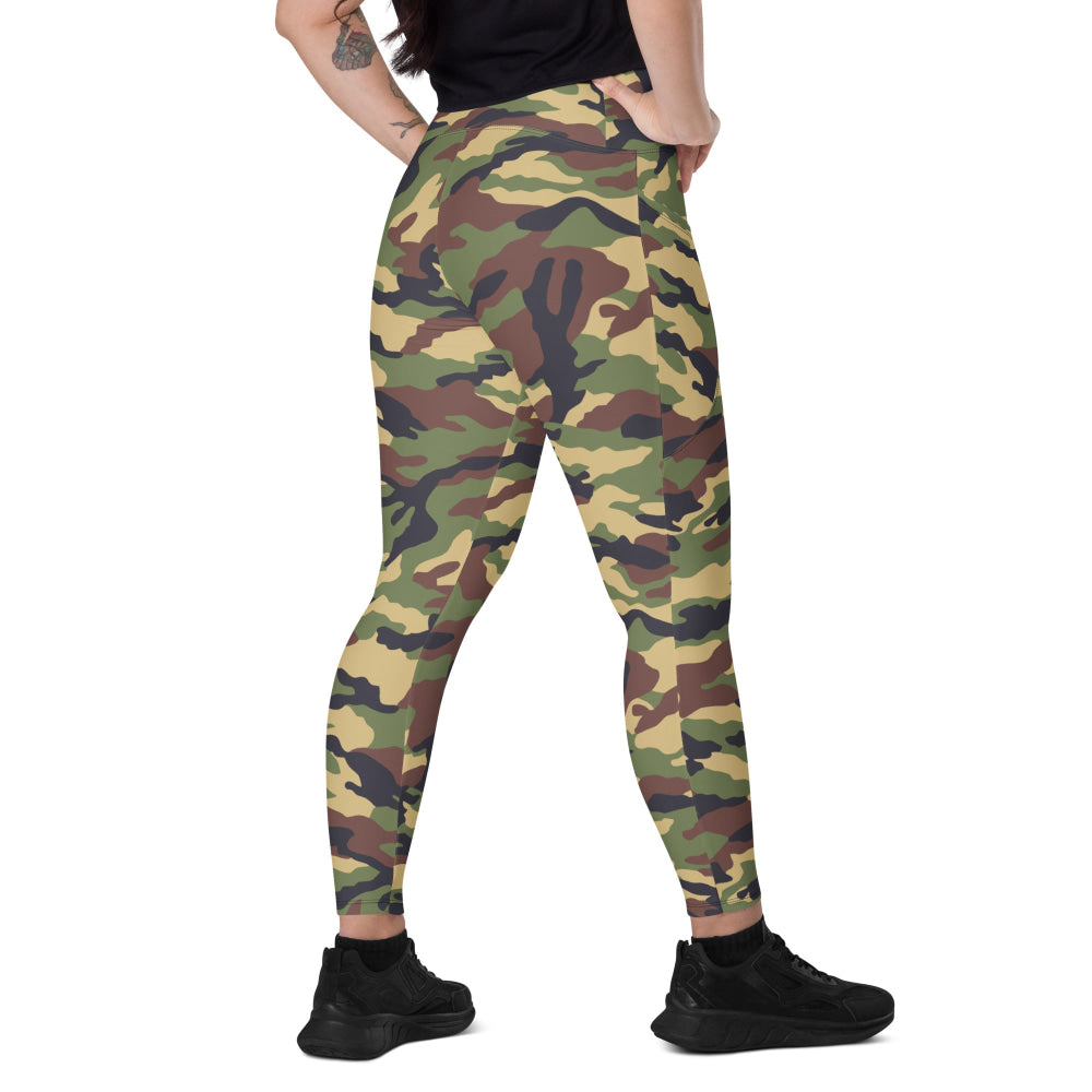 North Korean Woodland CAMO Leggings with pockets - 2XS - Womens With Pockets