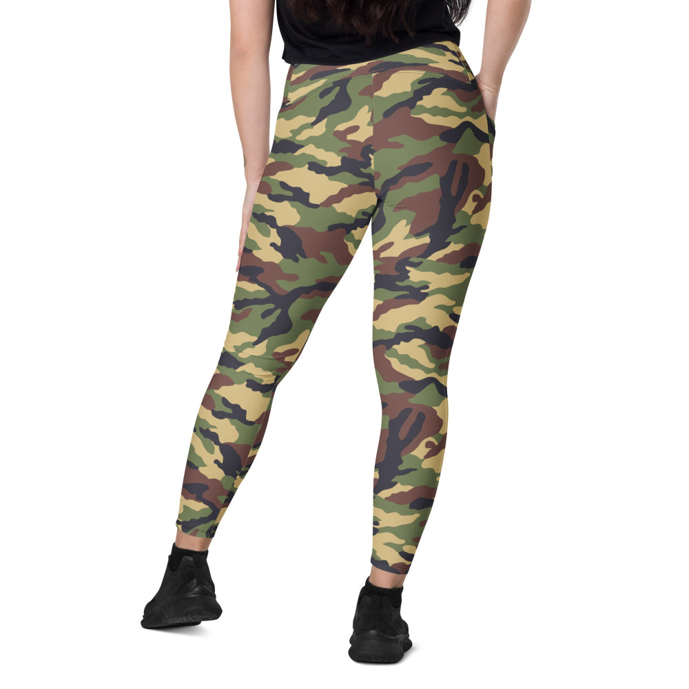 North Korean Woodland CAMO Leggings with pockets - Womens With Pockets