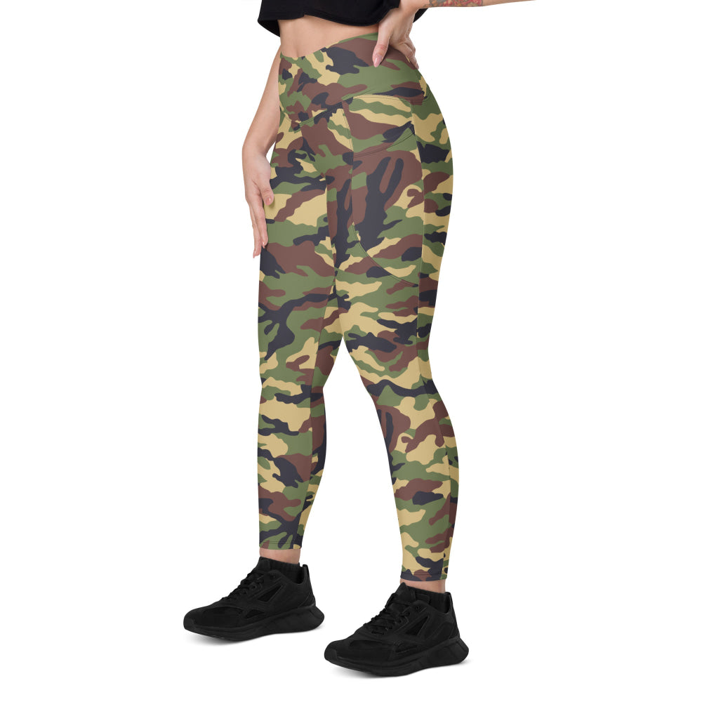 North Korean Woodland CAMO Leggings with pockets - Womens With Pockets