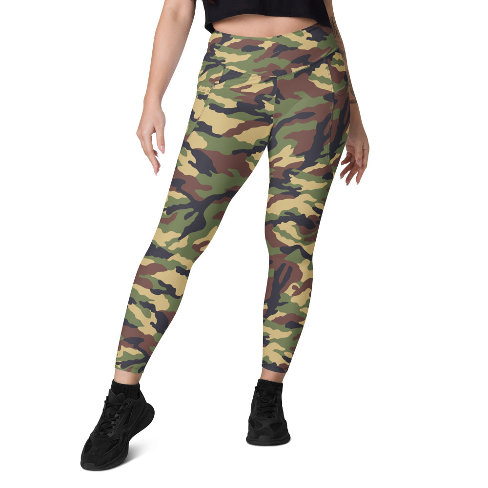 North Korean Woodland CAMO Leggings with pockets - Womens With Pockets