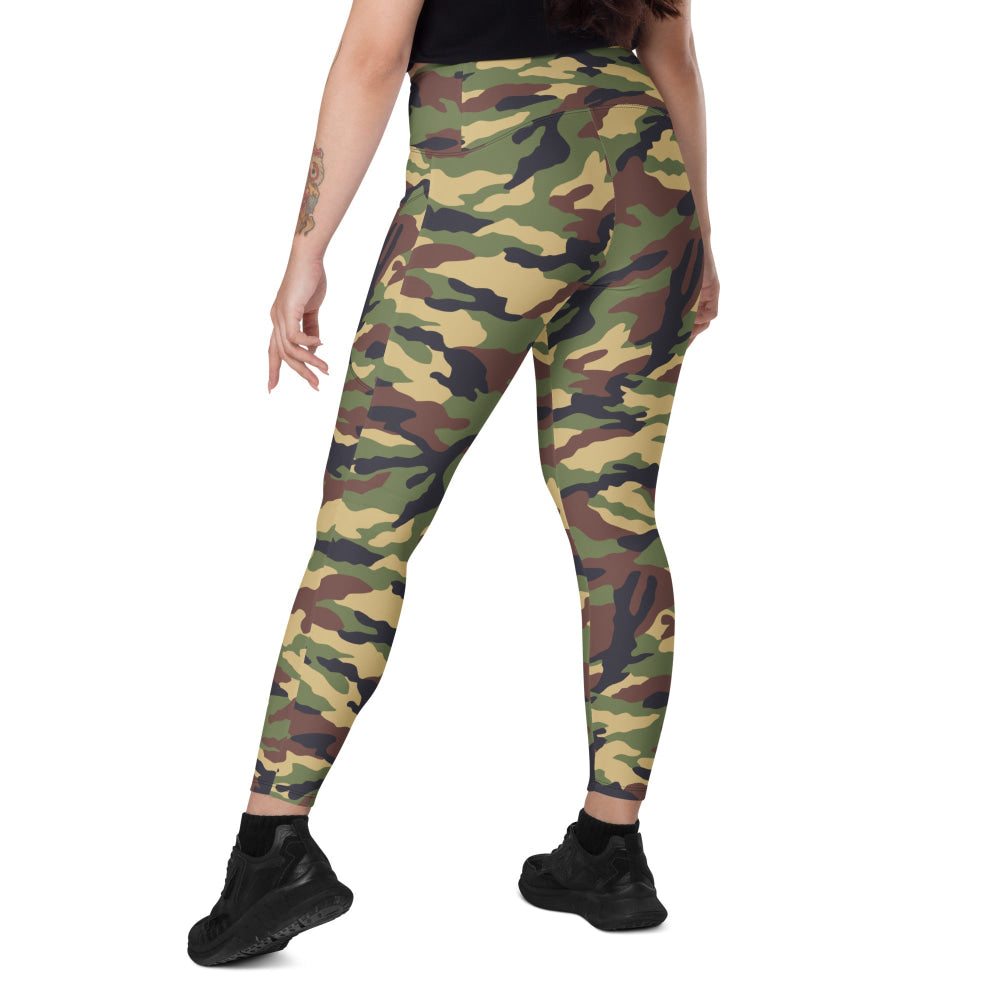 North Korean Woodland CAMO Leggings with pockets - Womens With Pockets