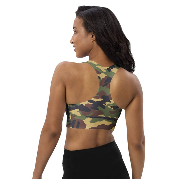 North Korean Woodland CAMO Longline sports bra