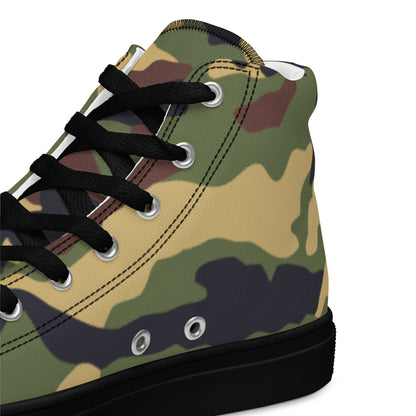 North Korean Woodland CAMO Men’s high top canvas shoes - Mens High Top Canvas Shoes