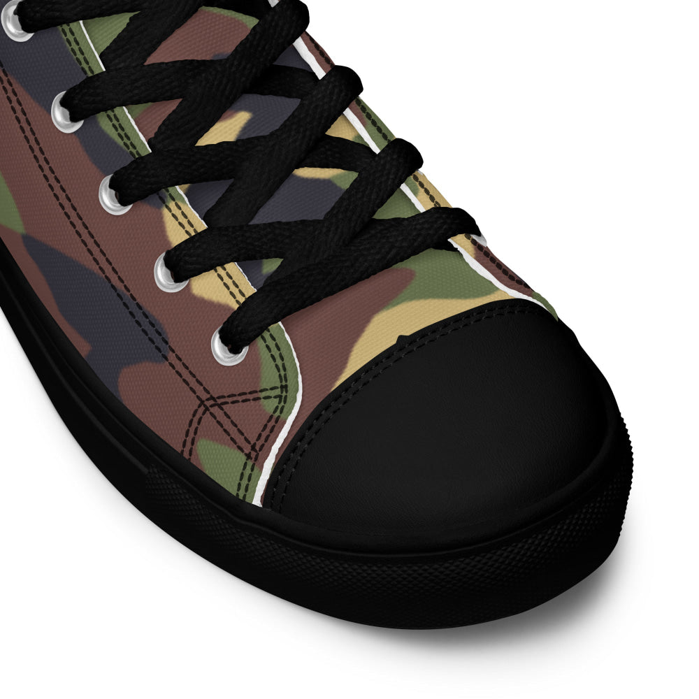 North Korean Woodland CAMO Men’s high top canvas shoes - Mens High Top Canvas Shoes