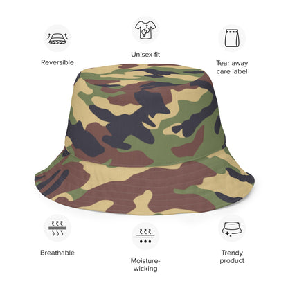 North Korean Woodland CAMO Reversible bucket hat - Bucket Hat