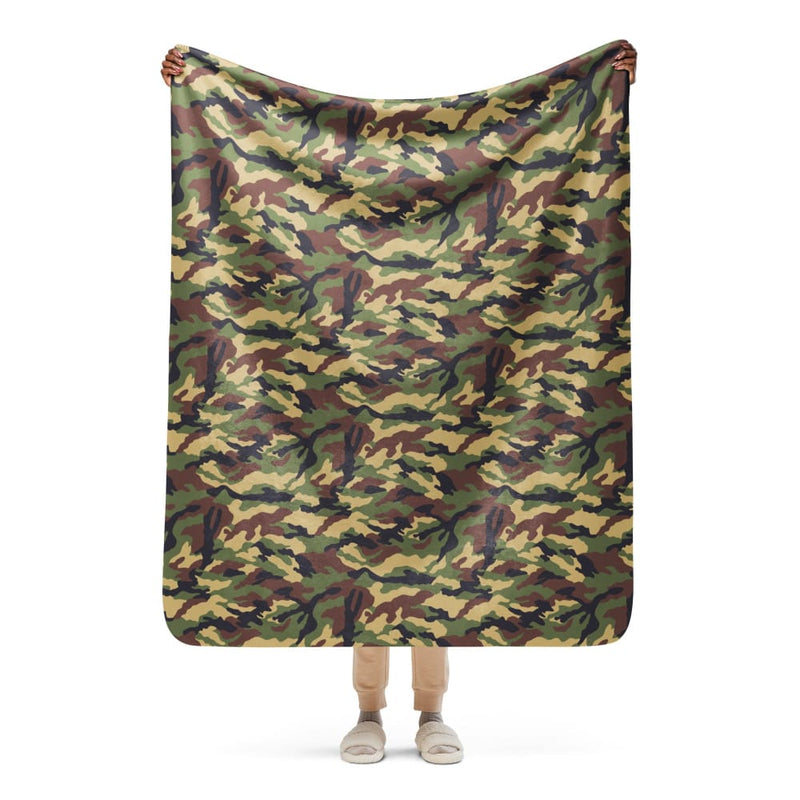 North Korean Woodland CAMO Sherpa blanket - 50″×60″