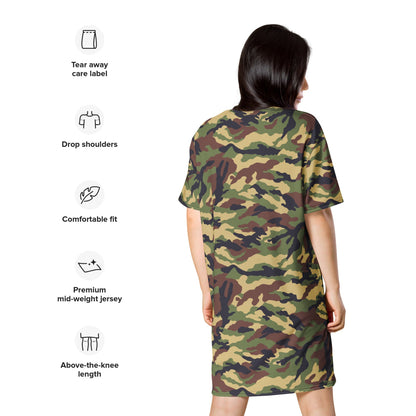 North Korean Woodland CAMO T-shirt dress - Womens T-Shirt Dress