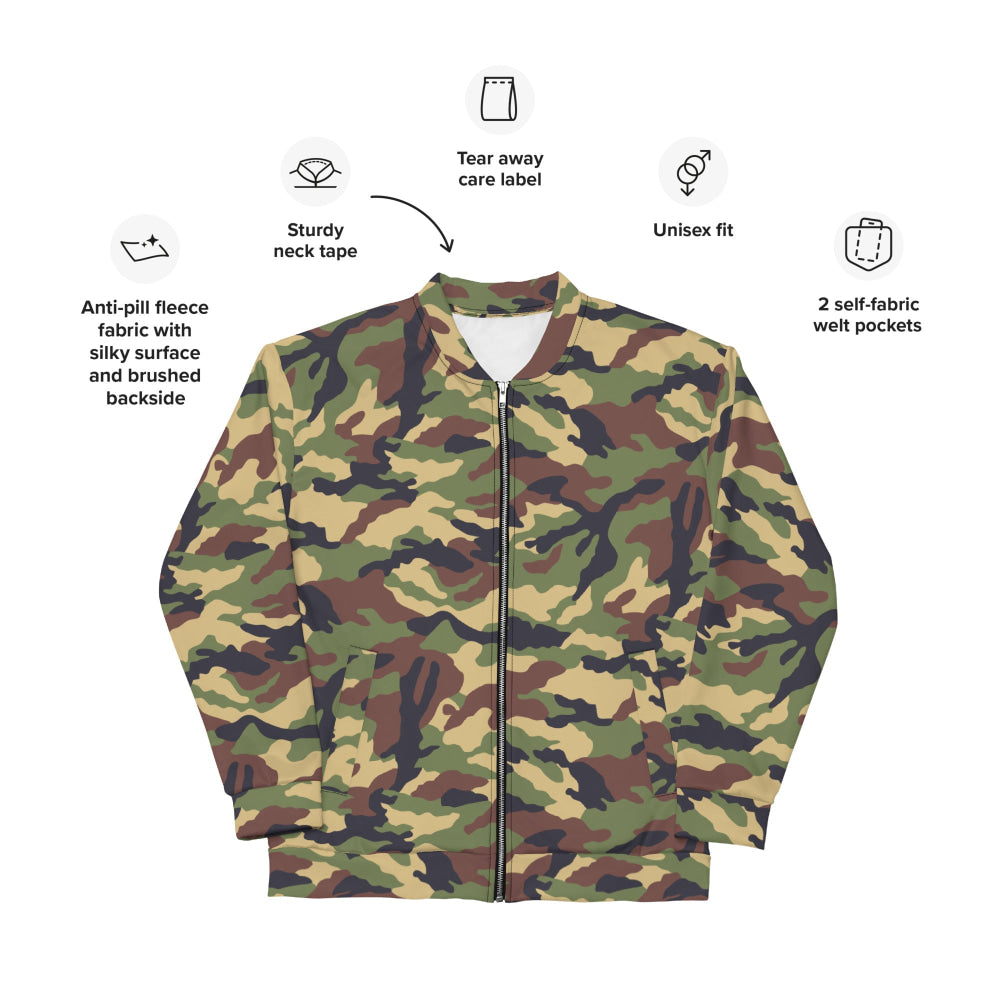 North Korean Woodland CAMO Unisex Bomber Jacket